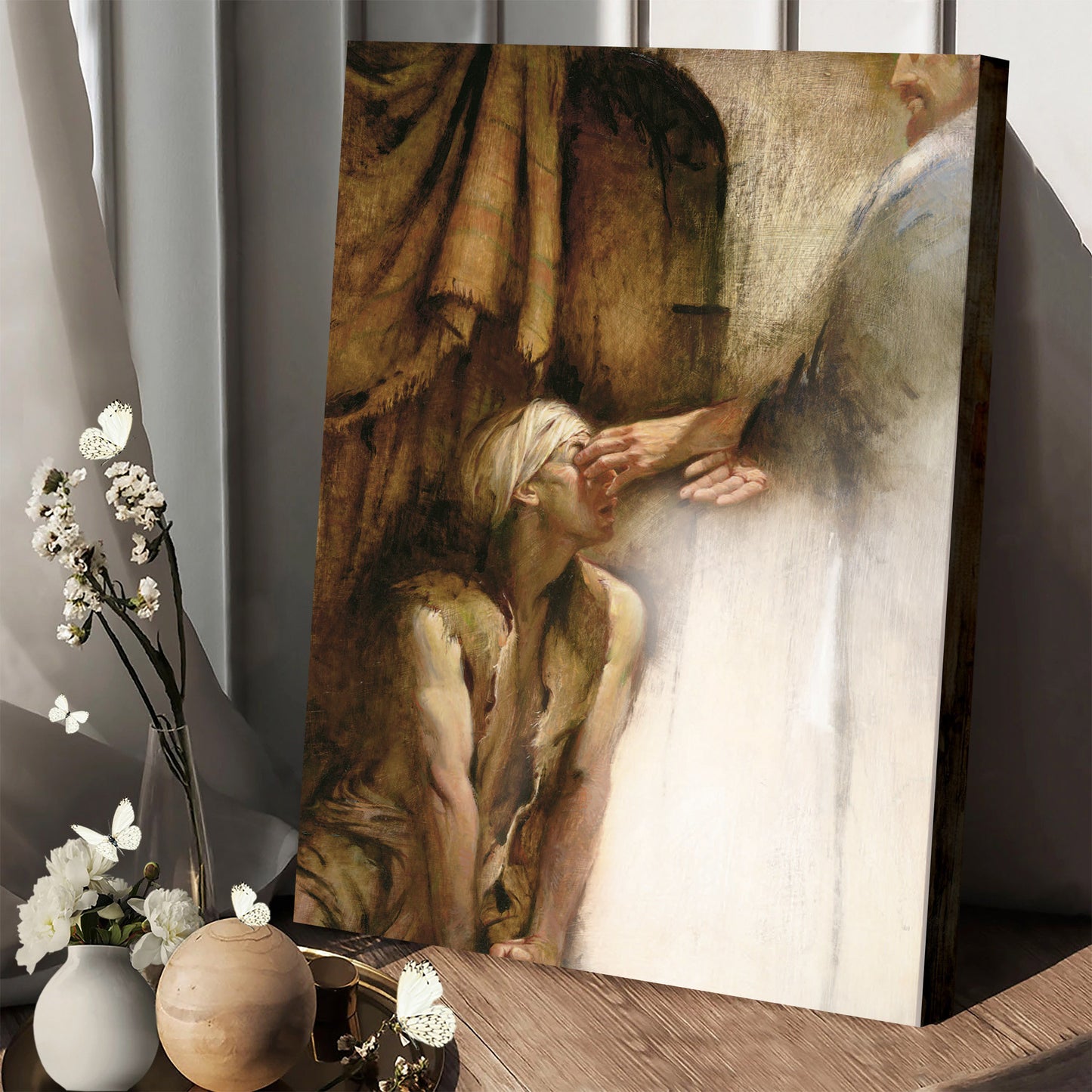 Christ Healing The Blind Man Canvas Picture - Jesus Christ Canvas Art - Christian Wall Canvas