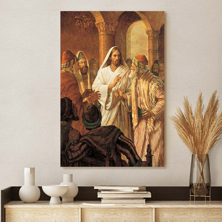 Christ Healing The Man With The Withered Hand Canvas Pictures - Religious Wall Art Canvas - Christian Paintings For Home