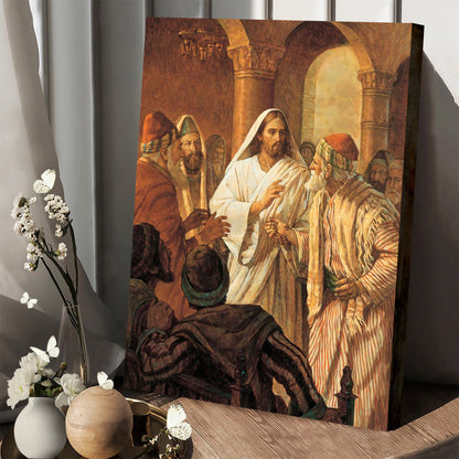 Christ Healing The Man With The Withered Hand Canvas Pictures - Religious Wall Art Canvas - Christian Paintings For Home