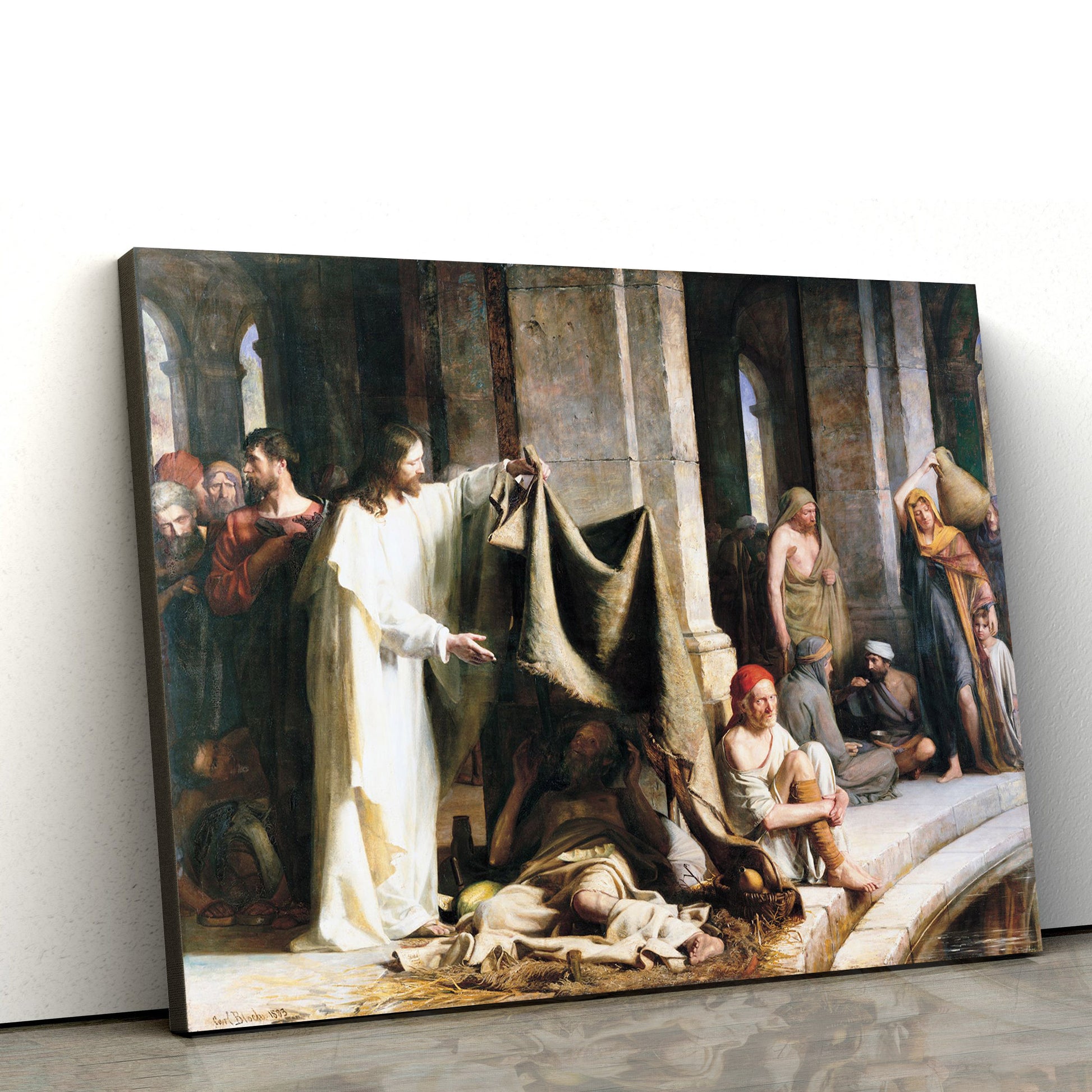 Christ Healing The Sick At Bethesda Canvas Wall Art - Christian Canvas Pictures - Religious Canvas Wall Art