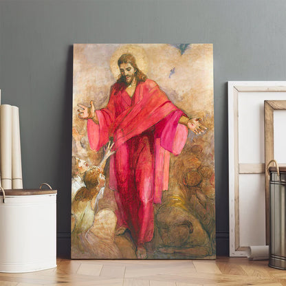 Christ In A Red Robe Canvas Wall Art - Christan Wall Decor