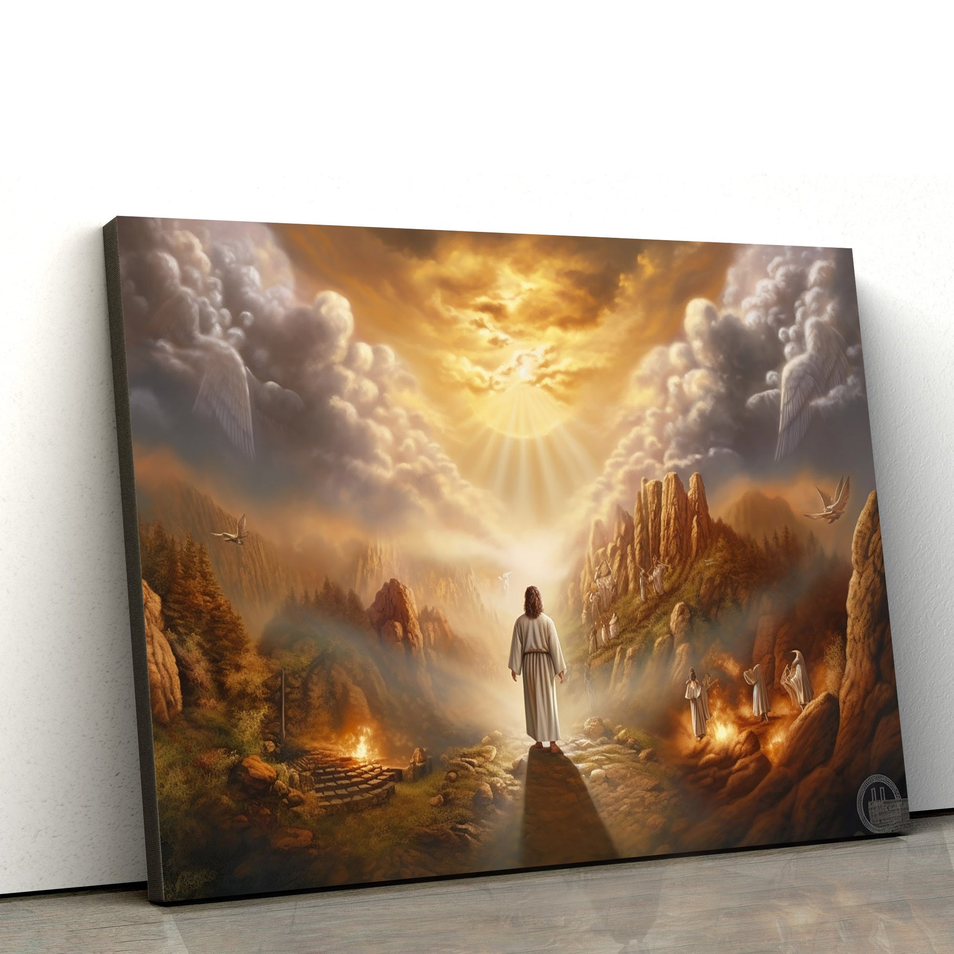 Christ In Heaven And In Hell 1 - Canvas Picture - Jesus Christ Canvas - Christian Wall Art