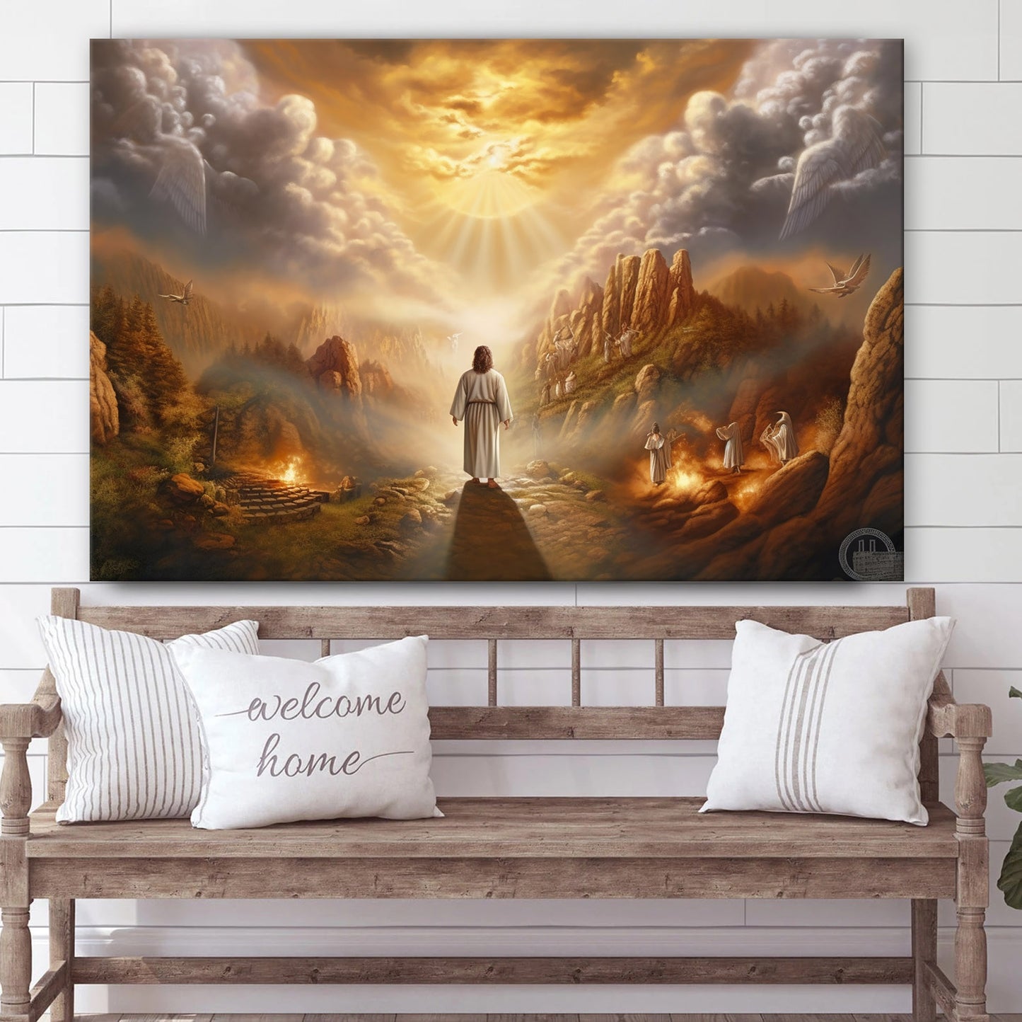 Christ In Heaven And In Hell 1 - Canvas Picture - Jesus Christ Canvas - Christian Wall Art