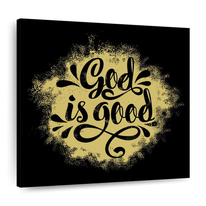Christ Is Good Typography Square Canvas Wall Art - Bible Verse Wall Art Canvas - Religious Wall Hanging