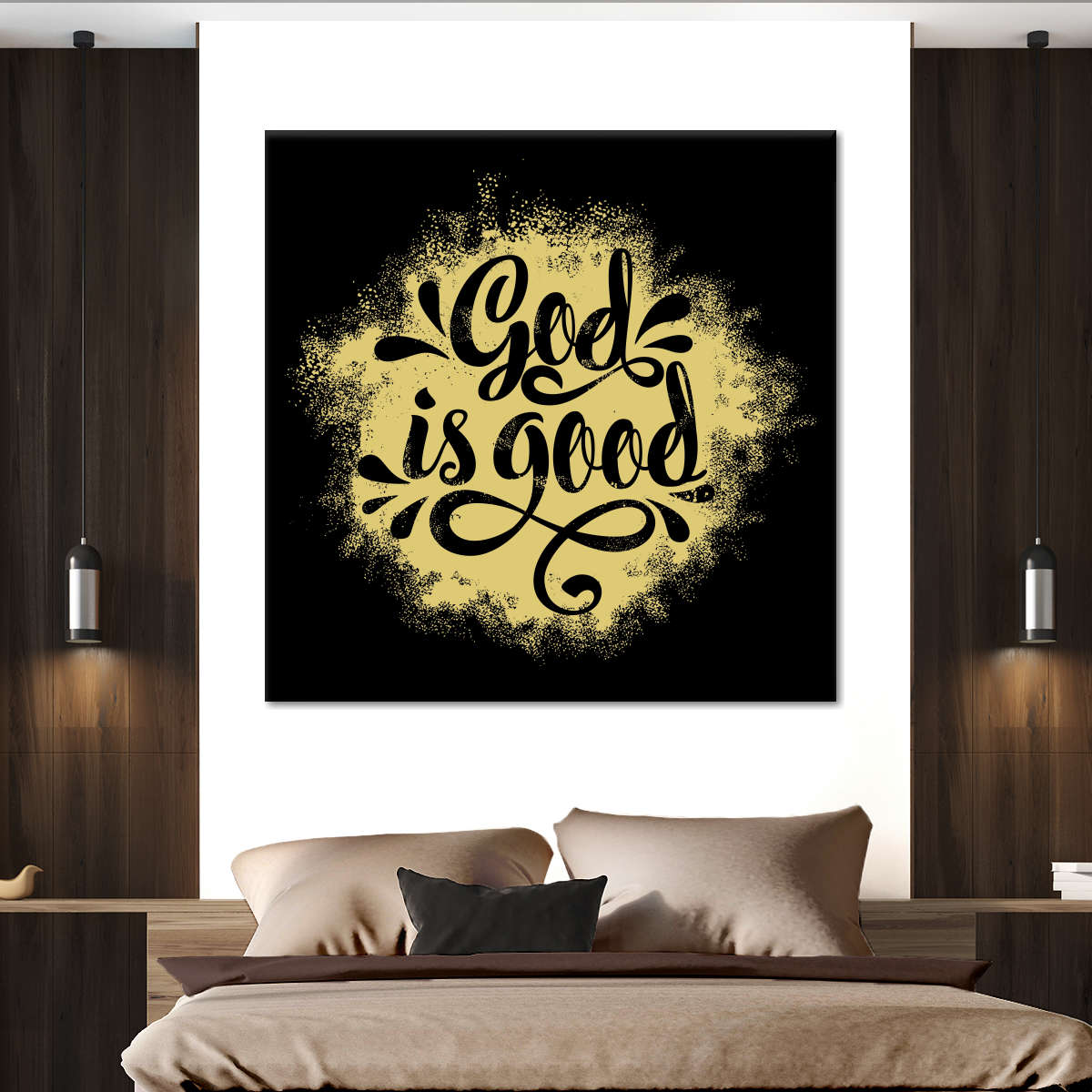 Christ Is Good Typography Square Canvas Wall Art - Bible Verse Wall Art Canvas - Religious Wall Hanging