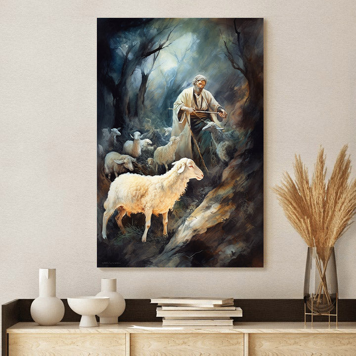 Christ Lambing Bible 1 - Canvas Picture - Jesus Christ Canvas - Christian Wall Art