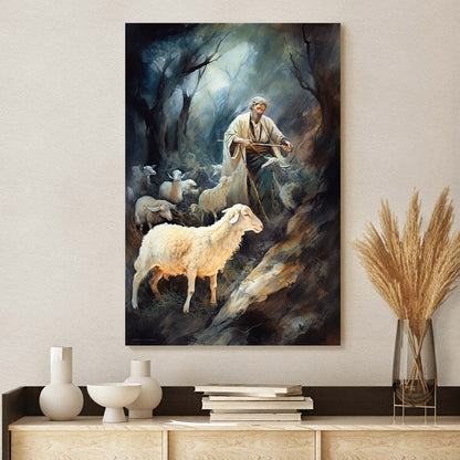 Christ Lambing Bible 1 - Canvas Picture - Jesus Christ Canvas - Christian Wall Art