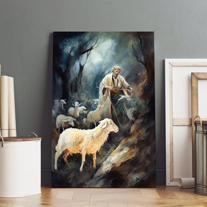 Christ Lambing Bible 1 - Canvas Picture - Jesus Christ Canvas - Christian Wall Art