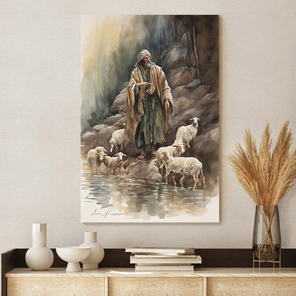 Christ Lambing Bible 2 - Canvas Picture - Jesus Christ Canvas - Christian Wall Art