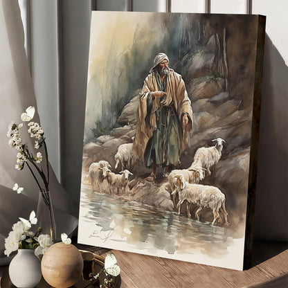 Christ Lambing Bible 2 - Canvas Picture - Jesus Christ Canvas - Christian Wall Art