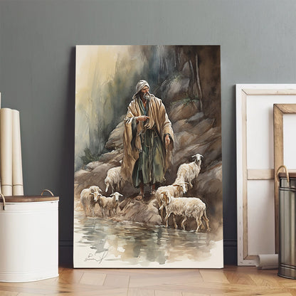 Christ Lambing Bible 2 - Canvas Picture - Jesus Christ Canvas - Christian Wall Art