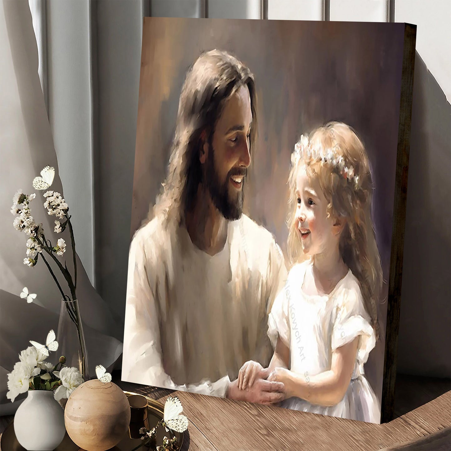 Christ Love Child And God Portrait Jesus Art - Jesus Canvas Pictures - Christian Wall Art