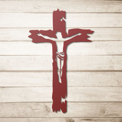 Christ On Cross Metal Sign - Christian Metal Wall Art - Religious Metal Wall Decor