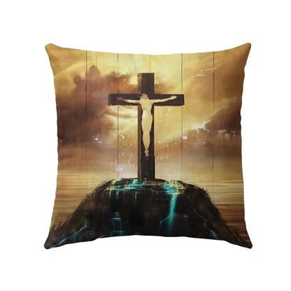 Christ On The Cross On Hill Christian Pillow