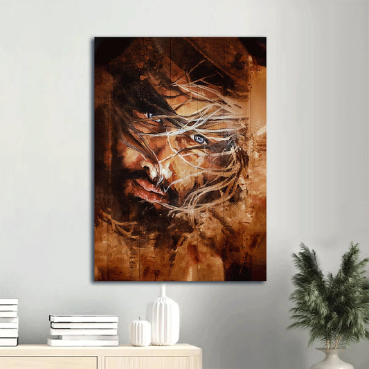 Christ The Redeemer Jesus Face Religious Art Canvas Wall Art - Christian Gift
