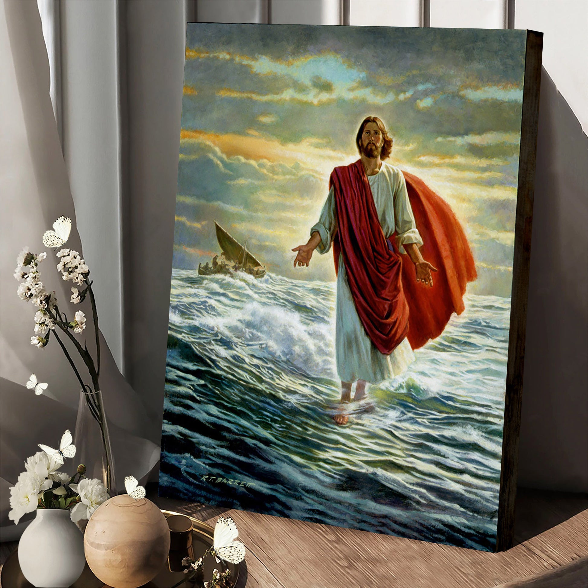 Christ Walking On The Water Canvas Wall Art - Jesus Canvas Pictures - Christian Canvas Wall Art