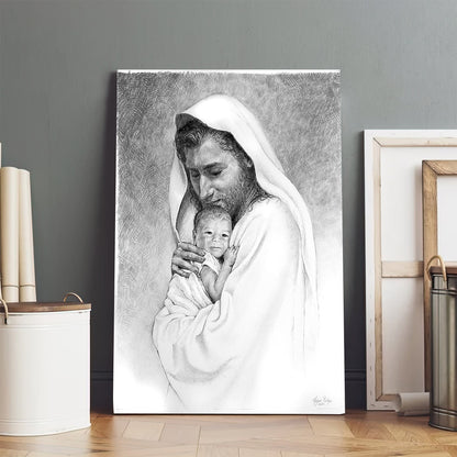 Christ With Child Canvas Picture - Jesus Christ Canvas Art - Christian Wall Canvas