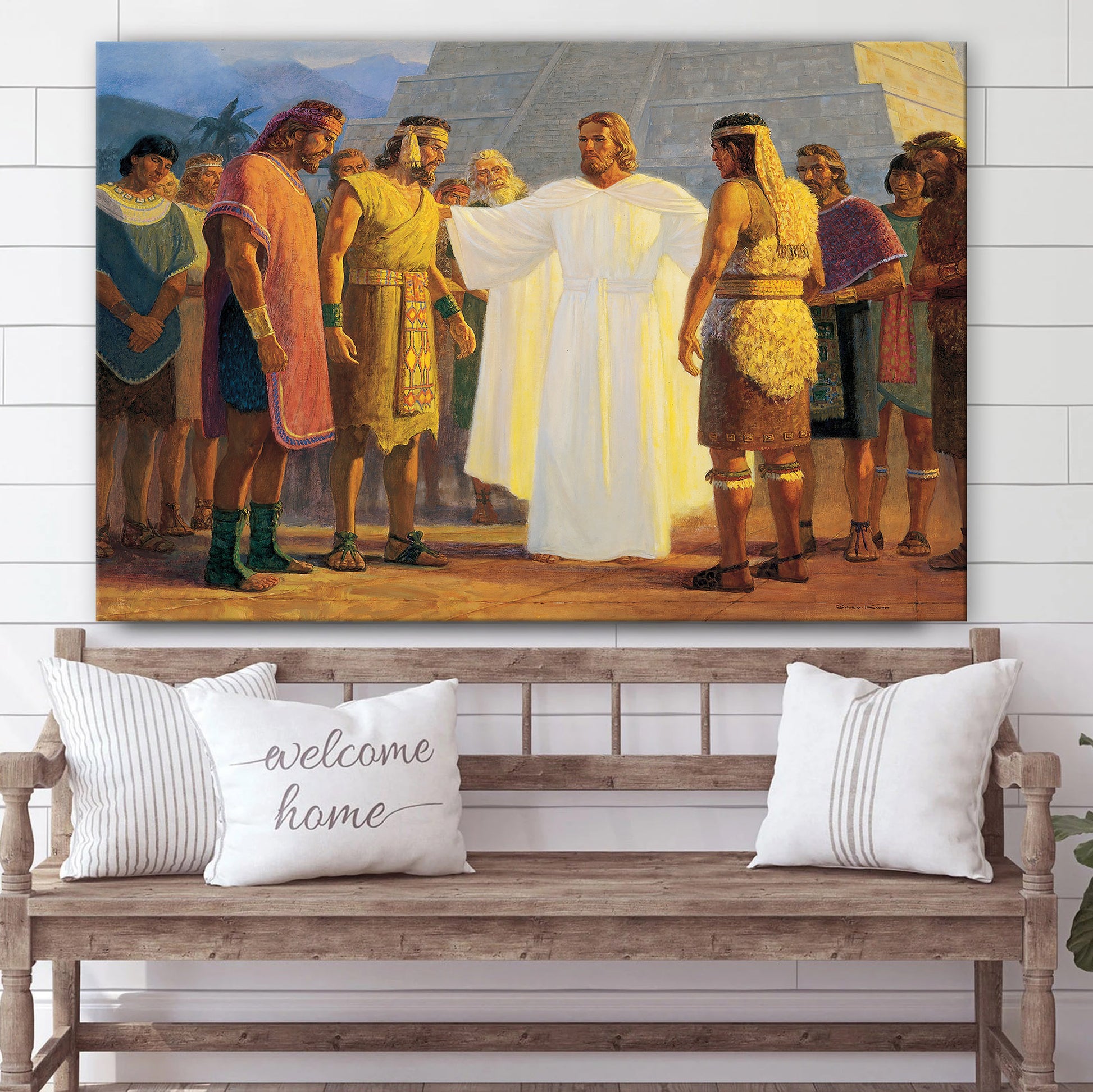 Christ With Three Nephite Disciples Canvas Wall Art - Christian Canvas Pictures - Religious Canvas Wall Art