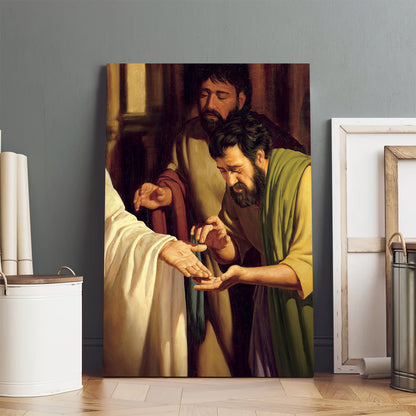 Christ’s Apostles Examine His Wounds Canvas Pictures - Religious Canvas Wall Art - Christian Paintings For Home