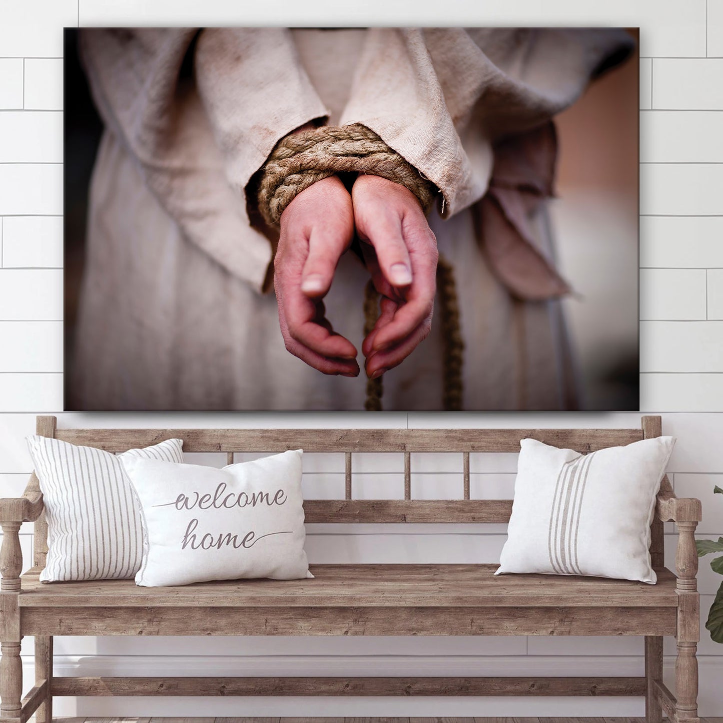 Christ's Hands Bound Canvas Wall Art - Easter Wall Art - Christian Canvas Wall Art