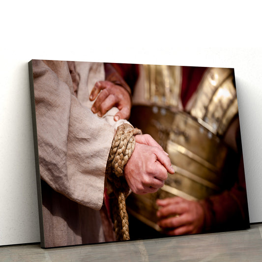 Christ's Hands Bound Together Canvas Wall Art - Easter Wall Art - Christian Canvas Wall Art