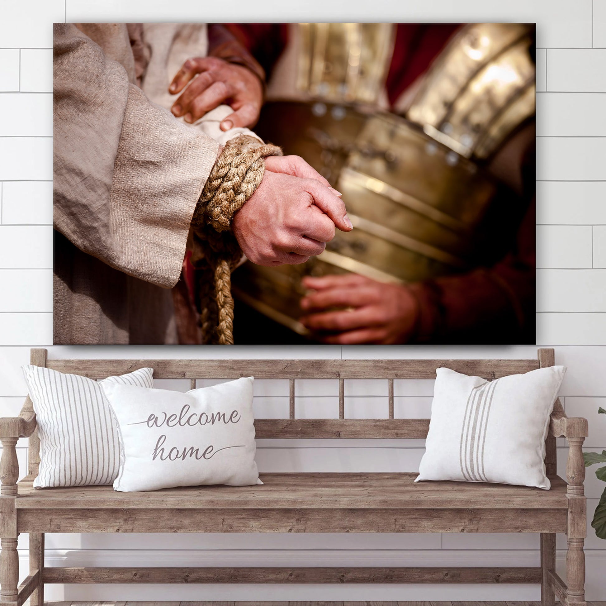 Christ's Hands Bound Together Canvas Wall Art - Easter Wall Art - Christian Canvas Wall Art