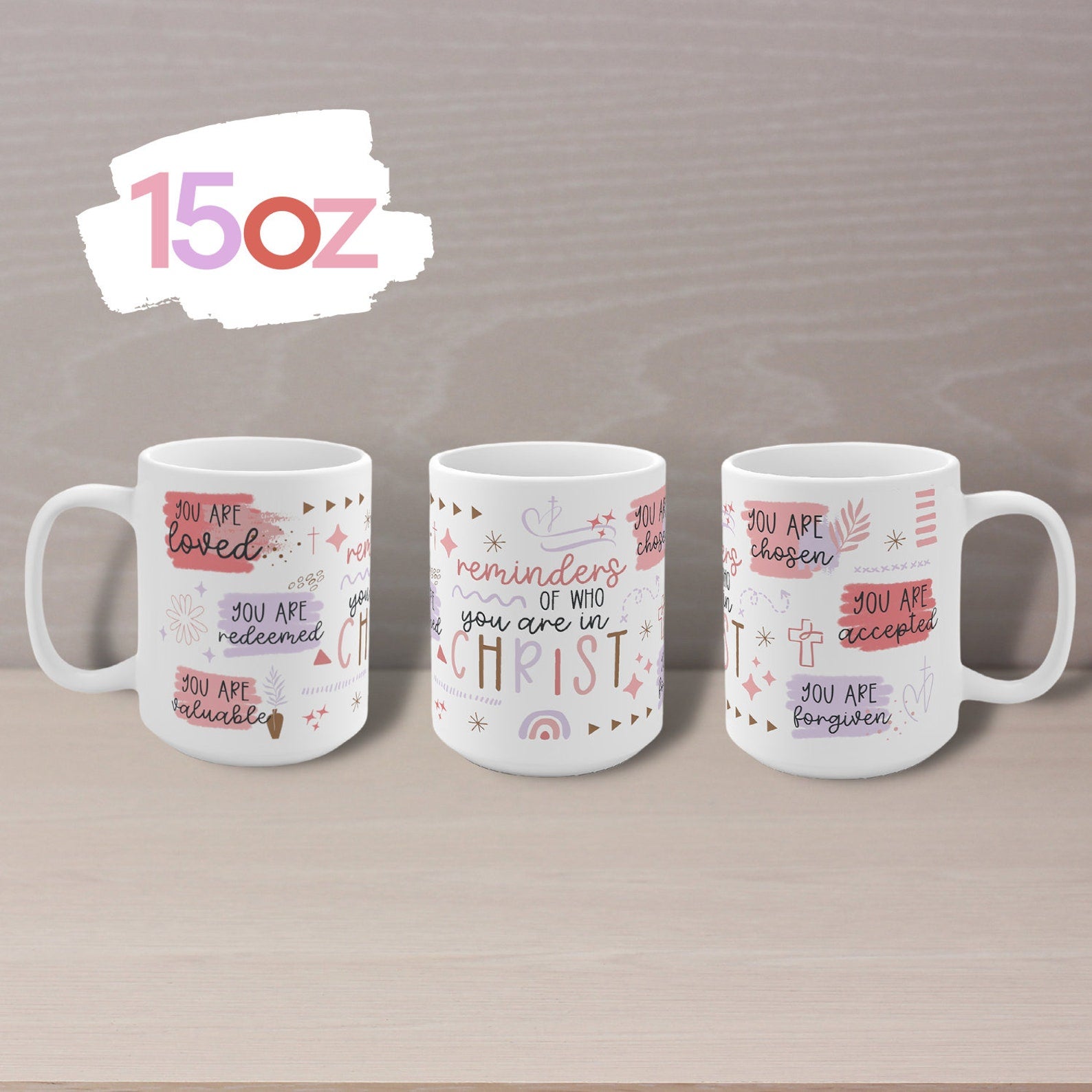 Christian Mug - Affirmations Gift for Women - Bible Verse Mug - Bible Study Gift - Christian Gifts - Who You Are In Christ Mug