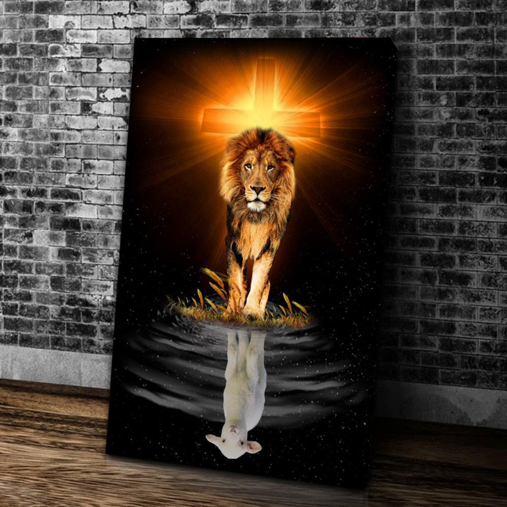 Christian Canvas, Jesus Canvas, The Lion Of Judah And The Lamb Of God Wall Art Canvas - Canvas Decor Ideas