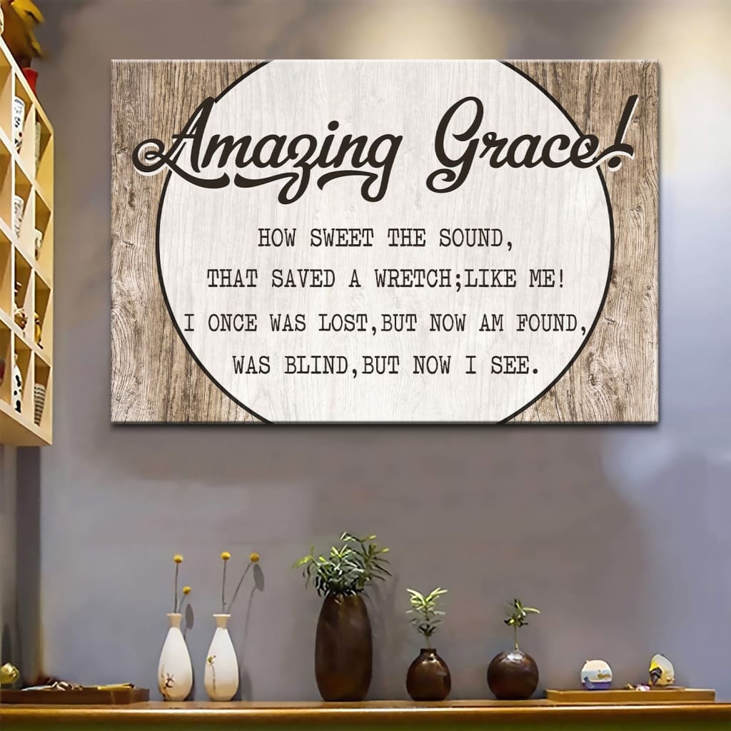 Christian Canvas Wall Art Amazing Grace How Sweet The Sound Canvas Print - Religious Wall Decor
