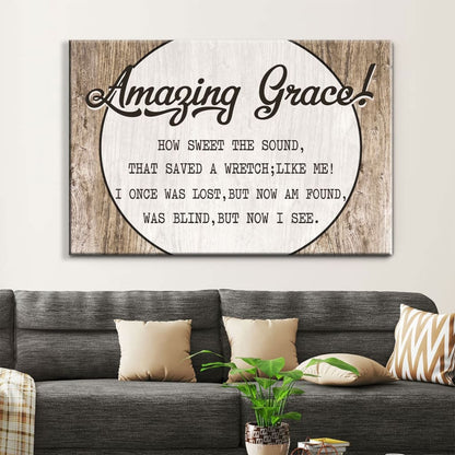 Christian Canvas Wall Art Amazing Grace How Sweet The Sound Canvas Print - Religious Wall Decor