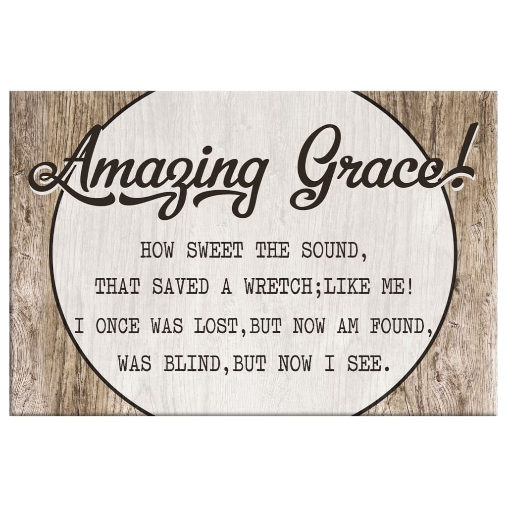 Christian Canvas Wall Art Amazing Grace How Sweet The Sound Canvas Print - Religious Wall Decor