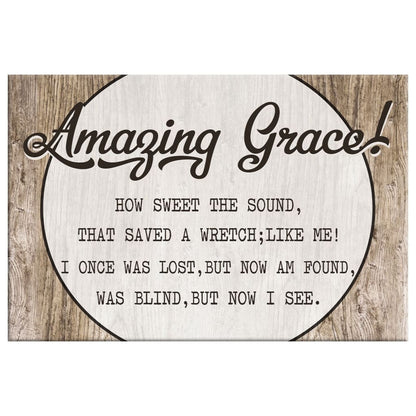 Christian Canvas Wall Art Amazing Grace How Sweet The Sound Canvas Print - Religious Wall Decor
