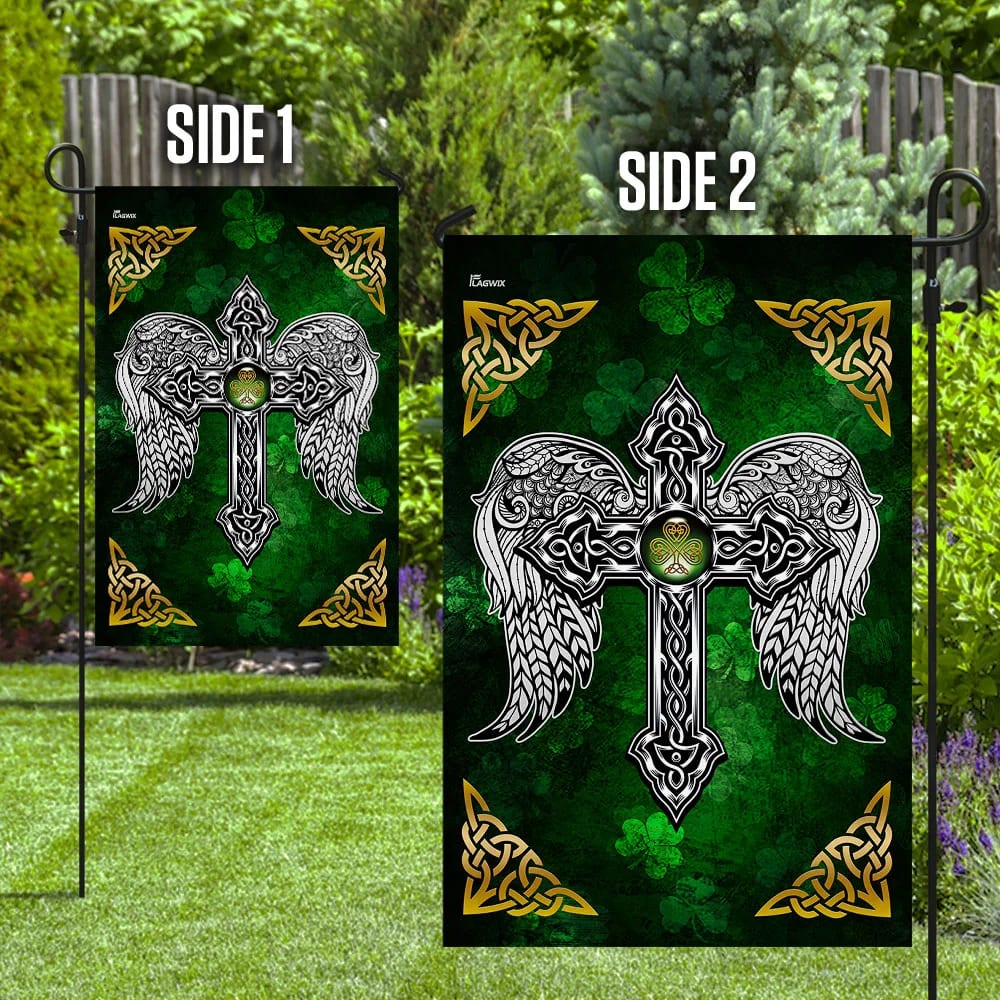 Christian Celtic Cross Saint Patrick's Day Irish House Flags - Christian Garden Flags - Outdoor Christian Flag