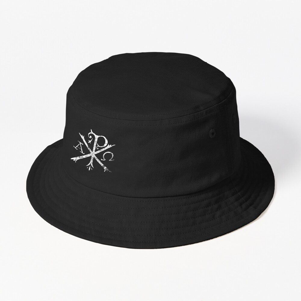 Christian Chi Rho Labarum Christogram Cross Faith Bucket Hat