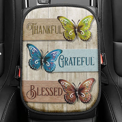 Christian Christmas Christmas Begins With Christ Seat Box Cover, Bible Verse Car Center Console Cover, Scripture Car Interior Accessories