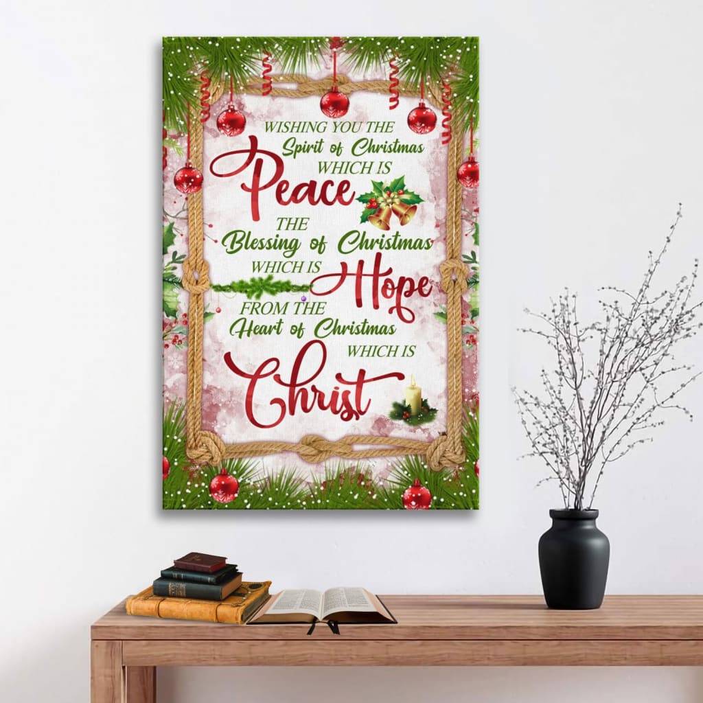 Christian Christmas Gifts Peace Hope Christ Christmas Canvas Art - Bible Verse Canvas - Scripture Wall Art