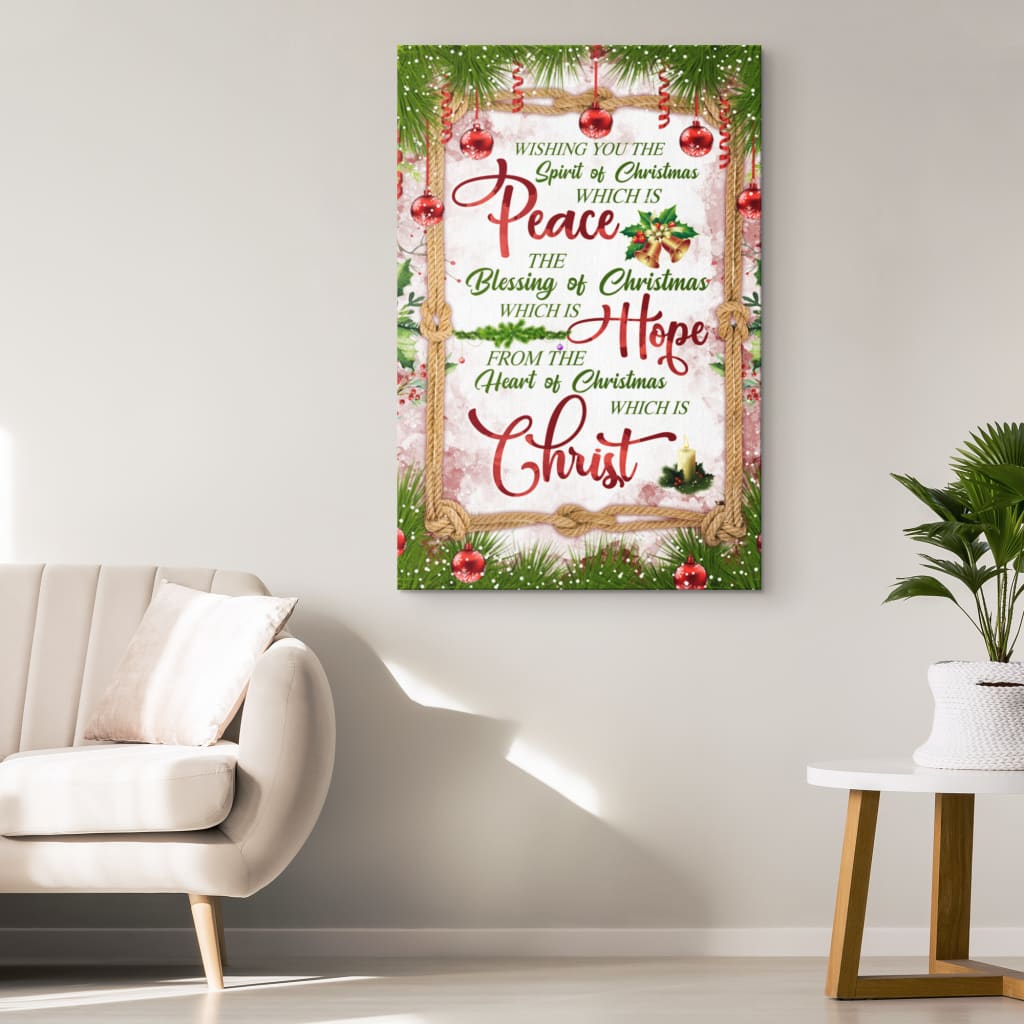 Christian Christmas Gifts Peace Hope Christ Christmas Canvas Art - Bible Verse Canvas - Scripture Wall Art