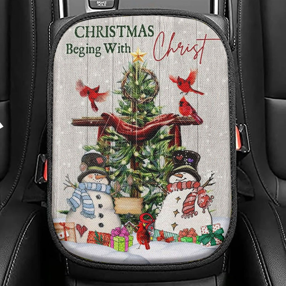 Christian Christmas Gifts Peace Hope Christ Christmas Seat Box Cover, Bible Verse Car Center Console Cover, Scripture Car Interior Accessories