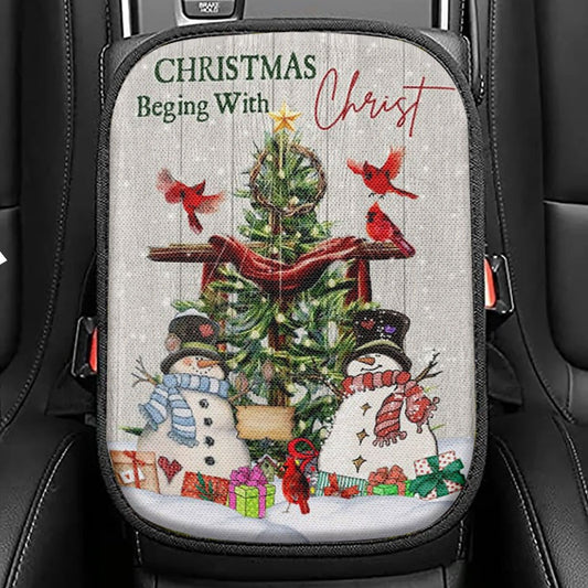 Christian Christmas Gifts Peace Hope Christ Christmas Seat Box Cover, Bible Verse Car Center Console Cover, Scripture Interior Car Accessories