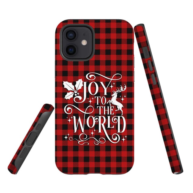 Christian Christmas Phone Case - Joy To The World Buffalo Plaid Phone Case - Bible Verse Phone Cases Samsung