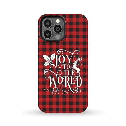 Christian Christmas Phone Case - Joy To The World Buffalo Plaid Phone Case - Bible Verse Phone Cases Samsung