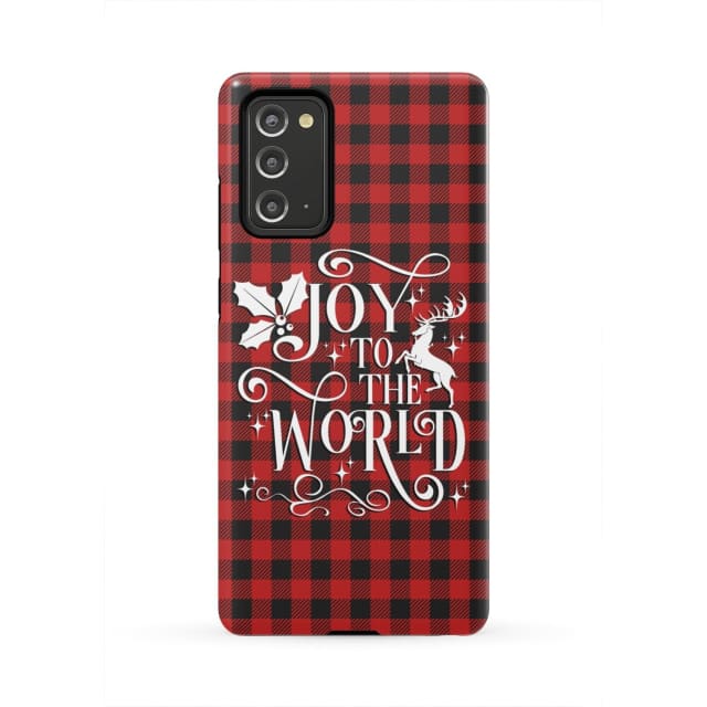 Christian Christmas Phone Case - Joy To The World Buffalo Plaid Phone Case - Bible Verse Phone Cases Samsung