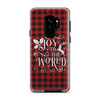 Christian Christmas Phone Case - Joy To The World Buffalo Plaid Phone Case - Bible Verse Phone Cases Samsung