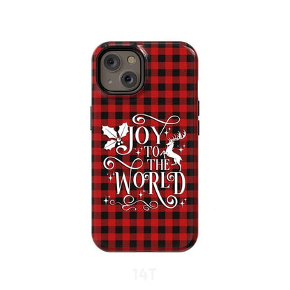 Christian Christmas Phone Case - Joy To The World Buffalo Plaid Phone Case - Bible Verse Phone Cases Samsung