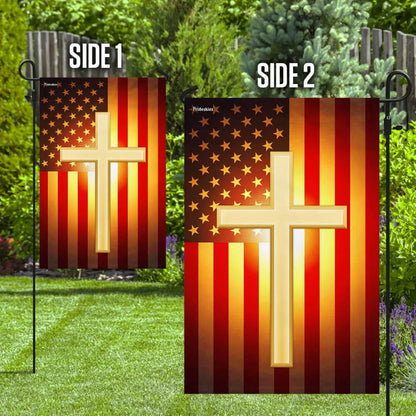 Christian Cross American US House Flags - Christian Garden Flags - Outdoor Christian Flag