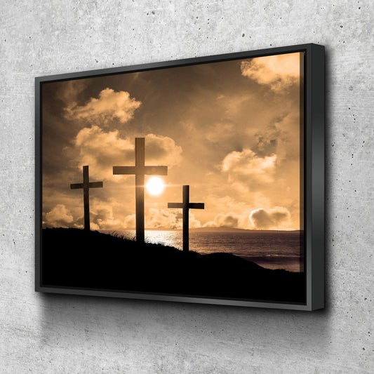 Christian Cross At Sunrise Sunset Canvas - Christian Canvas Wall Art