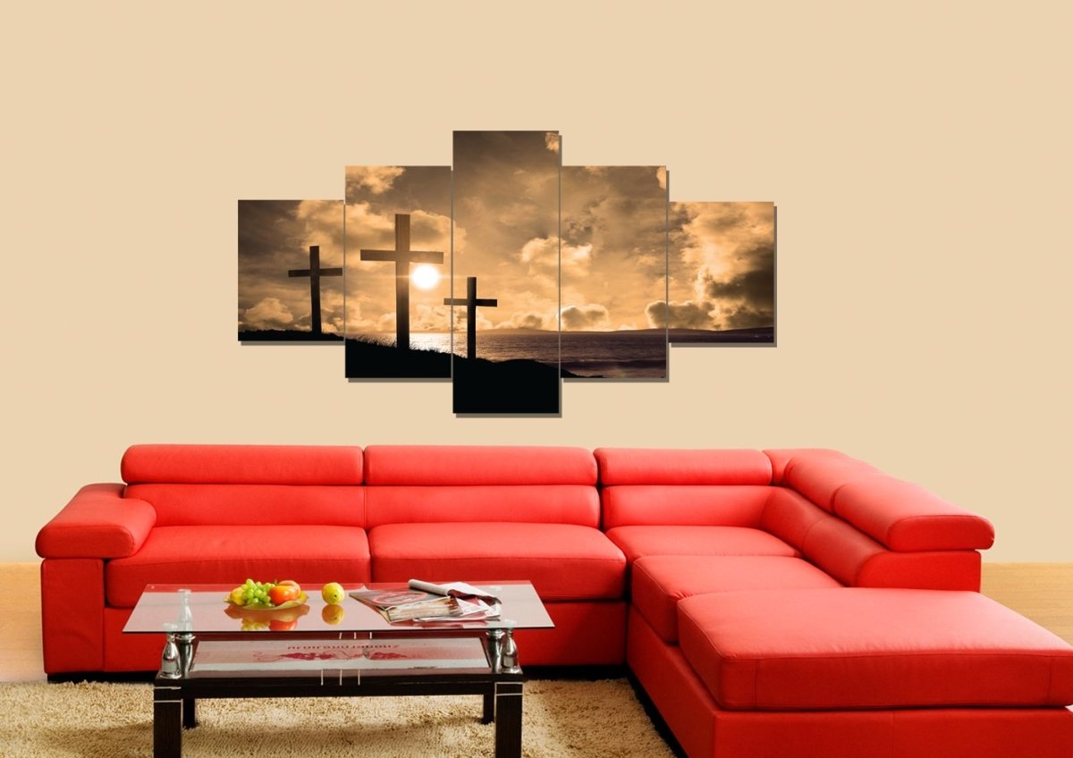 Christian Cross At Sunrise Sunset Canvas - Christian Canvas Wall Art