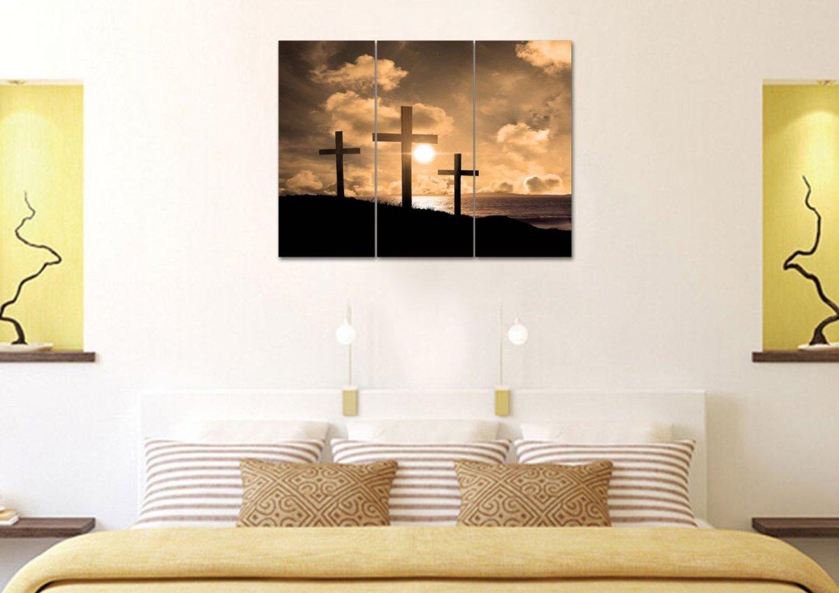 Christian Cross At Sunrise Sunset Canvas - Christian Canvas Wall Art