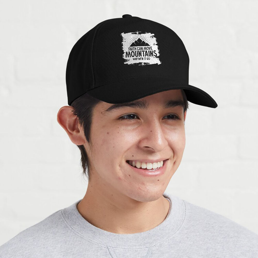 Christian Faith Can Move Mountains Jesus Christ Saying Cap