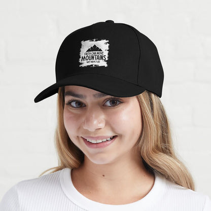 Christian Faith Can Move Mountains Jesus Christ Saying Cap